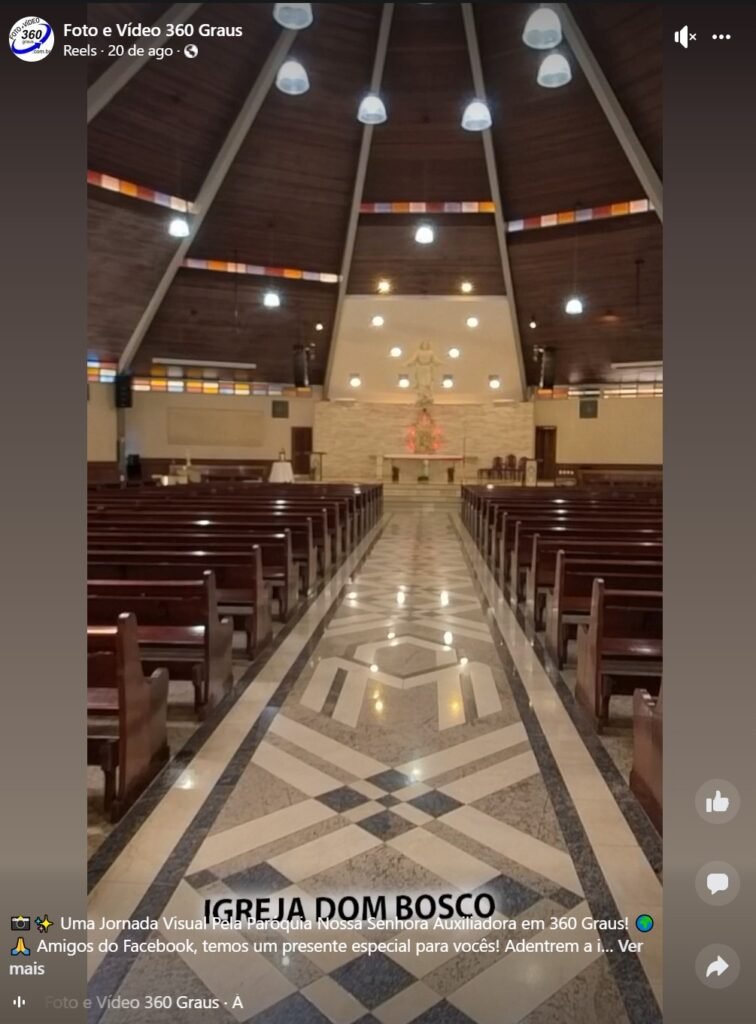 facebook video 360 graus (reels) da Igreja Dom Bosco